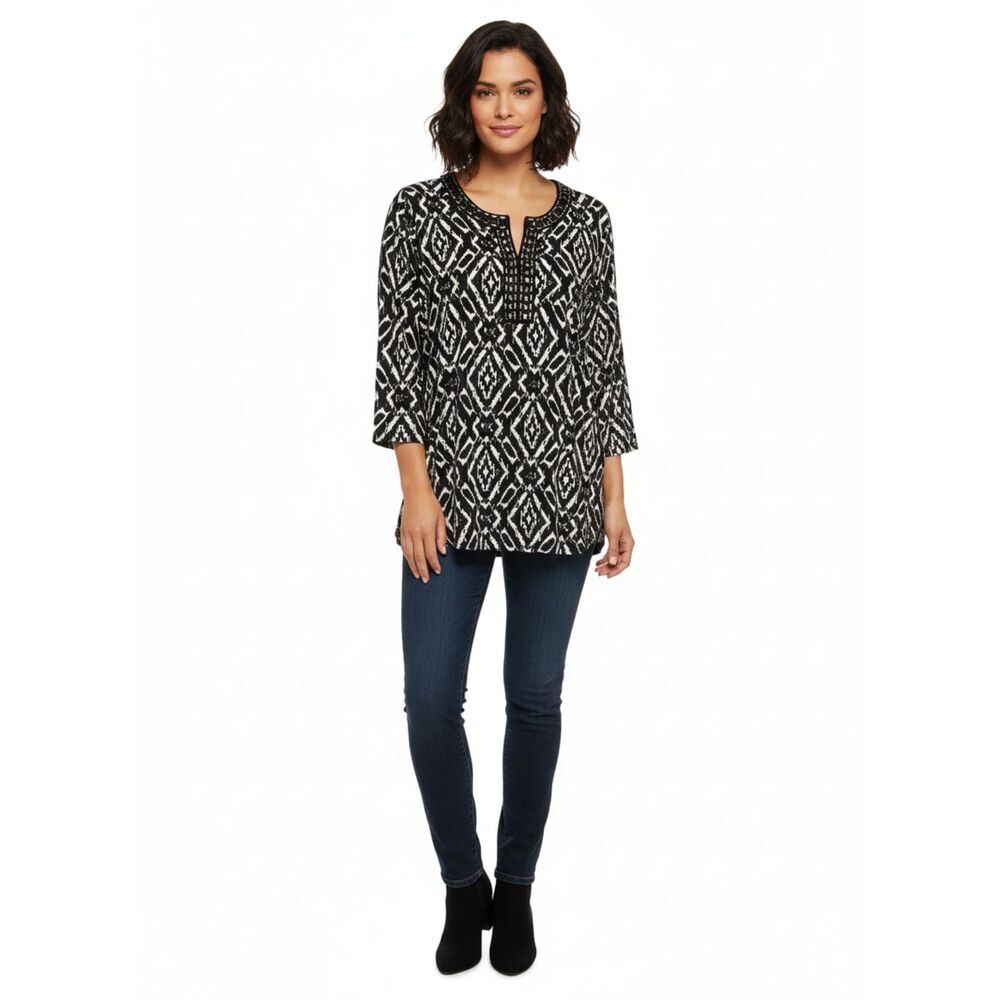 Cathy Daniels Geometric Tunic Top 1X